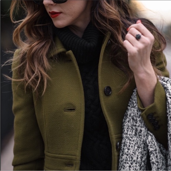 J. Crew Warm Olive Wool Lady Day Green thinsulate Coat 6 - Picture 6 of 15